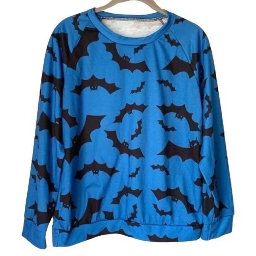 Halloween graphic that long sleeve crewneck sweatshirt size medium